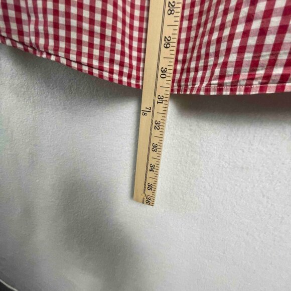 HAMMERSCHMID Red and White Checked Gingham Cotton Mens Shirt Button Up Size L - Picture 8 of 8
